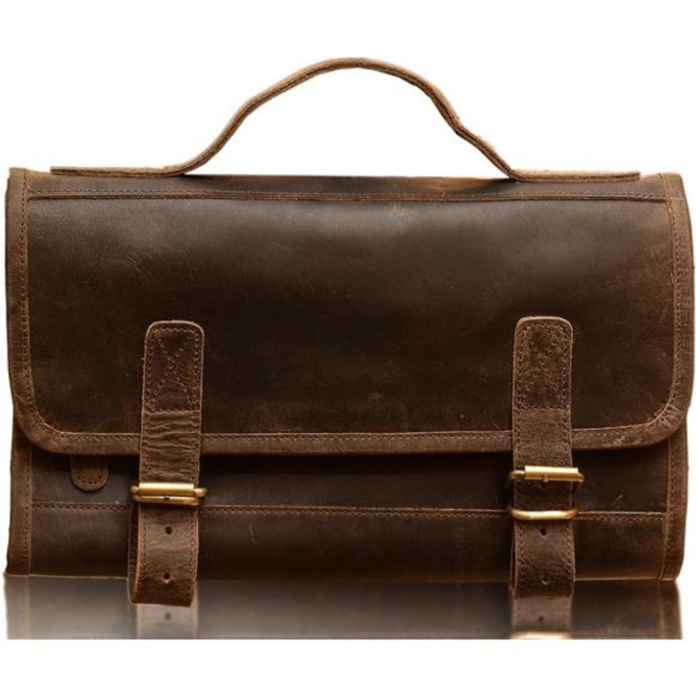 Premium Buffalo Leather Toiletry Bag for Men Travel